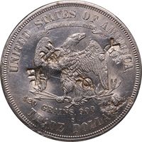 1876-S Trade Dollar (T$1) Type-I/I Chopmarked Reverse Image