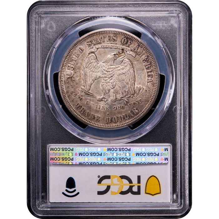 1876-S Trade Dollar (T$1) Type-II/II Chopmarked Reverse Slab Image