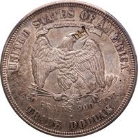1876-S Trade Dollar (T$1) Type-II/II Chopmarked Reverse Image