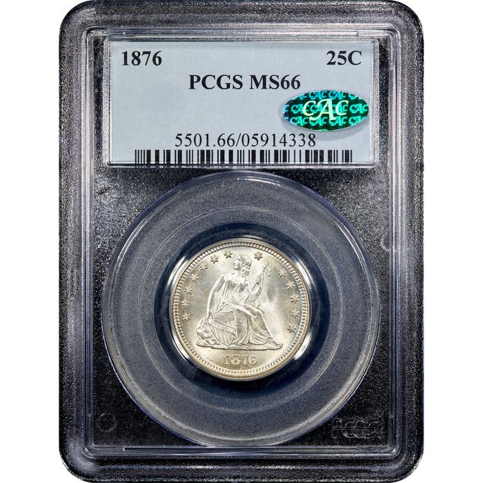1876 Seated Liberty Quarter (25c) Obverse Slab Image