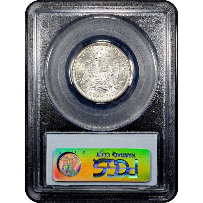 1876 Seated Liberty Quarter (25c) Reverse Slab Image