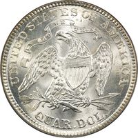 1876 Seated Liberty Quarter (25c) Reverse Image