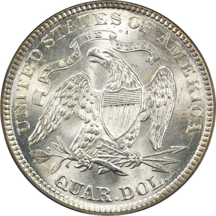 1876 Seated Liberty Quarter (25c) Reverse Image