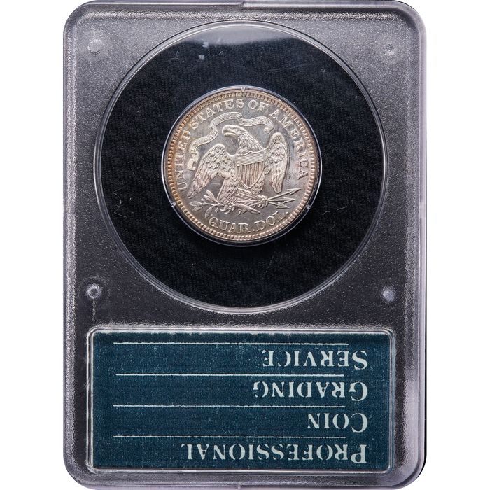 1876 Seated Liberty Quarter (25c) Rattler Reverse Image
