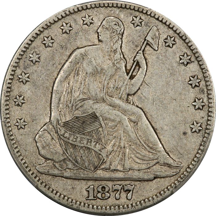 1877-CC Seated Liberty Half Dollar (50c) Photo 3