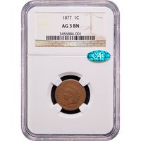 1877 Indian Cent (1c) Obverse Slab Image