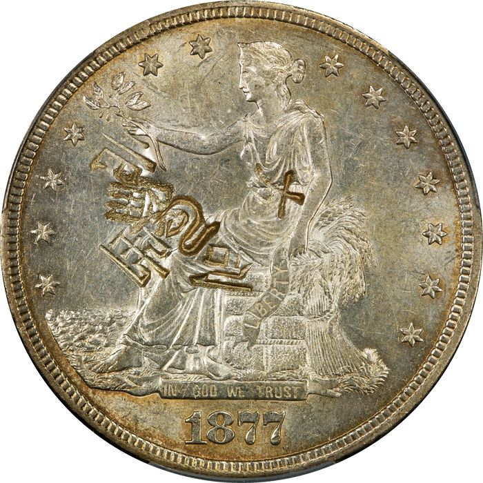 1877-S Trade Dollar ($1) Chopmarked Photo 3