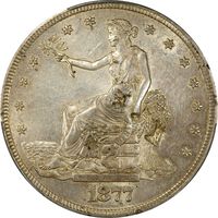 1877-S Trade Dollar (T$1) Chopmarked Obverse Image