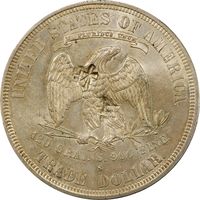 1877-S Trade Dollar (T$1) Chopmarked Reverse Image