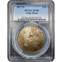 1877-S Trade Dollar (T$1) Chopmarked Obverse Image