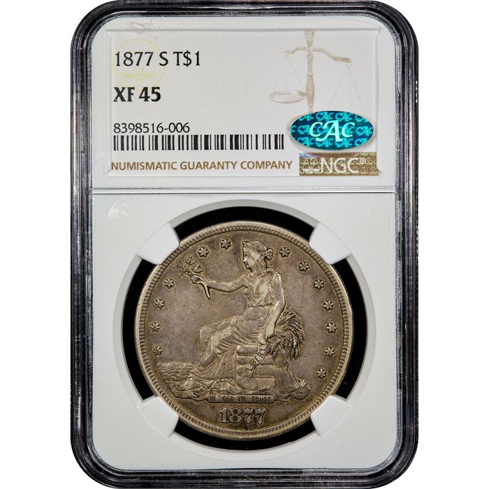 1877-S Trade Dollar (T$1) Obverse Slab Image