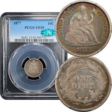 1877 Seated Liberty Dime (10c) Composite Image