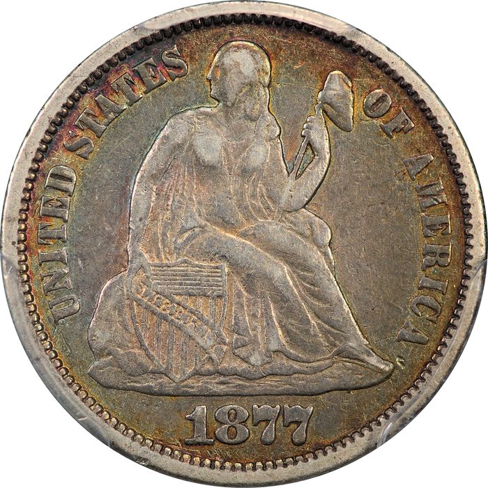 1877 Seated Liberty Dime (10c) Obverse Image