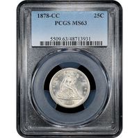 1878-CC Seated Liberty Quarter (25c) Obverse Slab Image