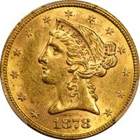 1878 Liberty Gold Half Eagle ($5) Obverse Image