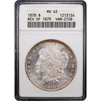 1878 Morgan Dollar ($1) 7TF Rev Of 1879 - Vam 210B Obverse Slab Image