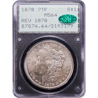 1878 Morgan Dollar ($1) 7TF Reverse of 1878 Rattler Obverse Image