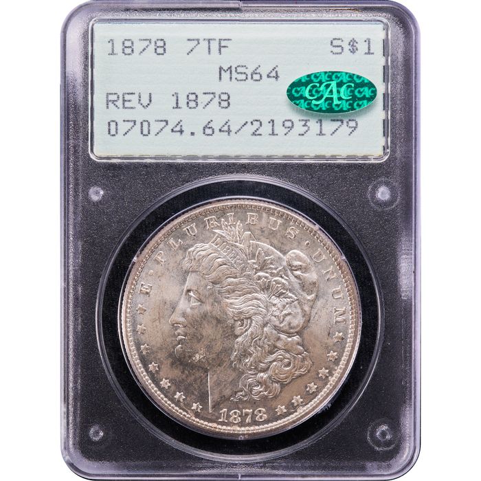 1878 Morgan Dollar ($1) 7TF Reverse of 1878 Rattler Obverse Image