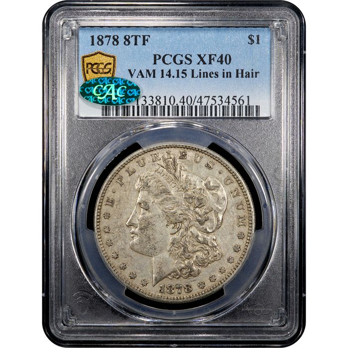 1878 Morgan Dollar ($1) 8TF VAM 14.15 Lines in Hair Obverse Image