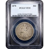 1878 Seated Liberty Half Dollar (50c) Obverse Image