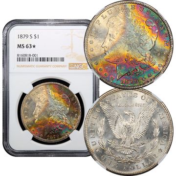 1879-S Morgan Dollar ($1) Rainbow Toner Composite Image