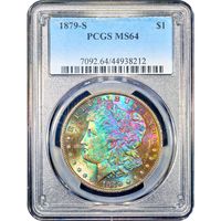 1879-S Morgan Dollar ($1) Rainbow Toner Obverse Slab Image