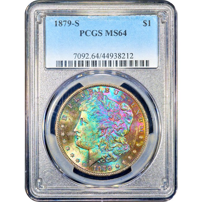 1879-S Morgan Dollar ($1) Rainbow Toner Obverse Slab Image