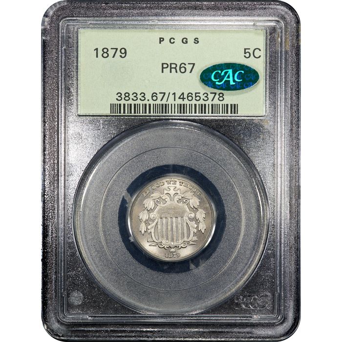 1879/8 Shield Nickel (5c) OGH Obverse Slab Image