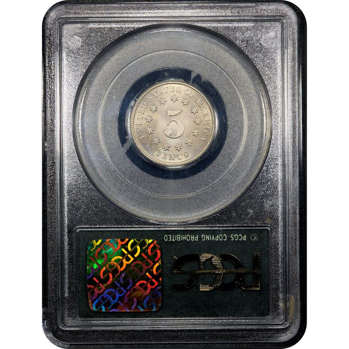 1879/8 Shield Nickel (5c) OGH Reverse Slab Image