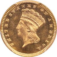 1880 Gold Dollar (G$1) Obverse Image