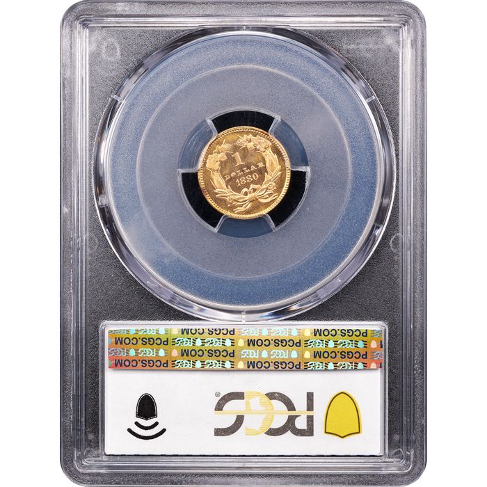1880 Gold Dollar (G$1) Reverse Slab Image