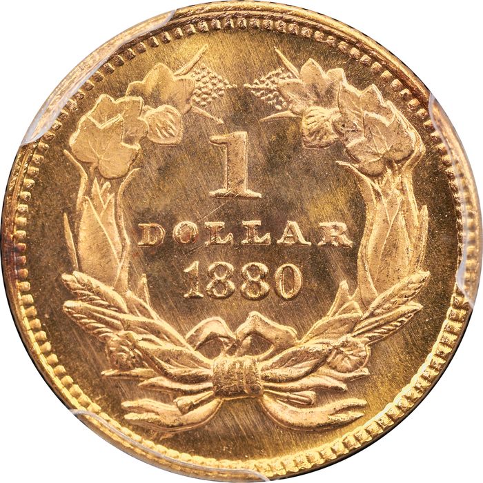 1880 Gold Dollar (G$1) Reverse Image