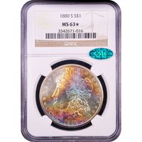 1880-S Morgan Dollar ($1) Rainbow Toner Obverse Slab Image
