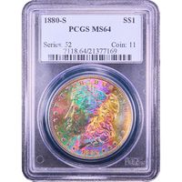 1880-S Morgan Dollar ($1) Rainbow Toner Obverse Slab Image