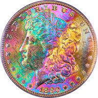 1880-S Morgan Dollar ($1) Rainbow Toner Obverse Image