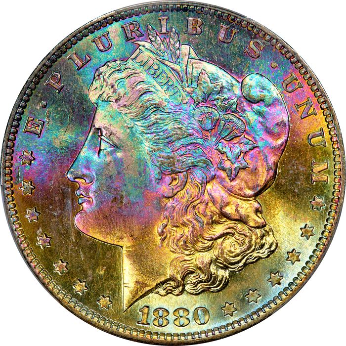 1880-S Morgan Dollar ($1) Rainbow Toner Photo 3