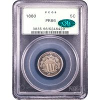 1880 Shield Nickel (5c) OGH Obverse Slab Image