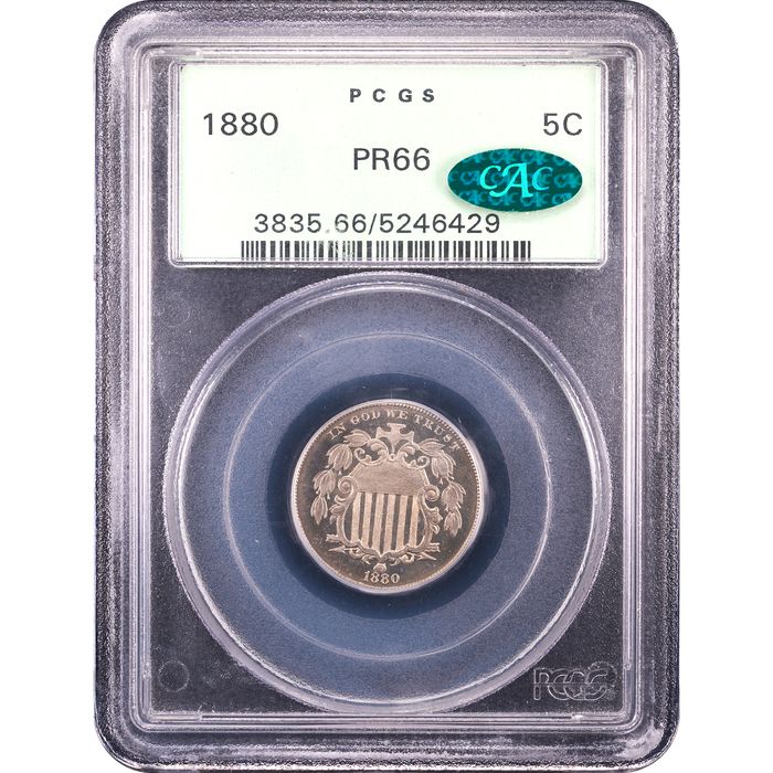 1880 Shield Nickel (5c) OGH Obverse Slab Image