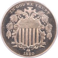1880 Shield Nickel (5c) OGH Obverse Image