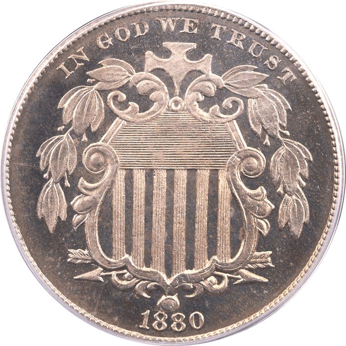 1880 Shield Nickel (5c) OGH Obverse Image