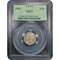 1880 Three Cent Nickel (3CN) OGH Obverse Slab Image