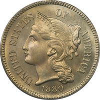 1880 Three Cent Nickel (3CN) OGH Obverse Image