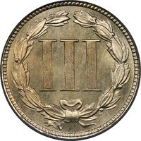 1880 Three Cent Nickel (3CN) OGH Reverse Image
