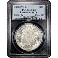 1880/79 Morgan Dollar ($1) Reverse of 1878 Obverse Slab Image