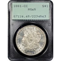 1881-CC Morgan Dollar ($1) Rattler Obverse Image
