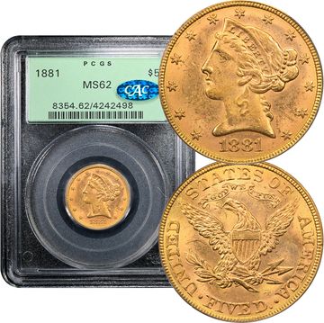 1881 Liberty Gold Half Eagle ($5) OGH Composite Image