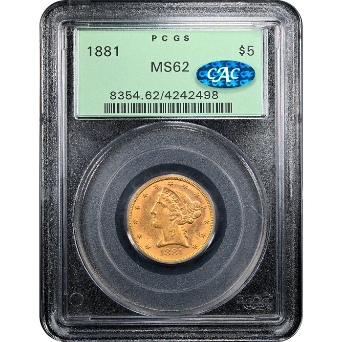 1881 Liberty Gold Half Eagle ($5) OGH Obverse Slab Image