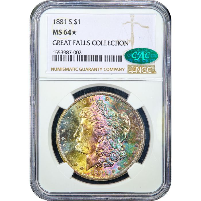 1881-S Morgan Dollar ($1) Rainbow Toner Obverse Image