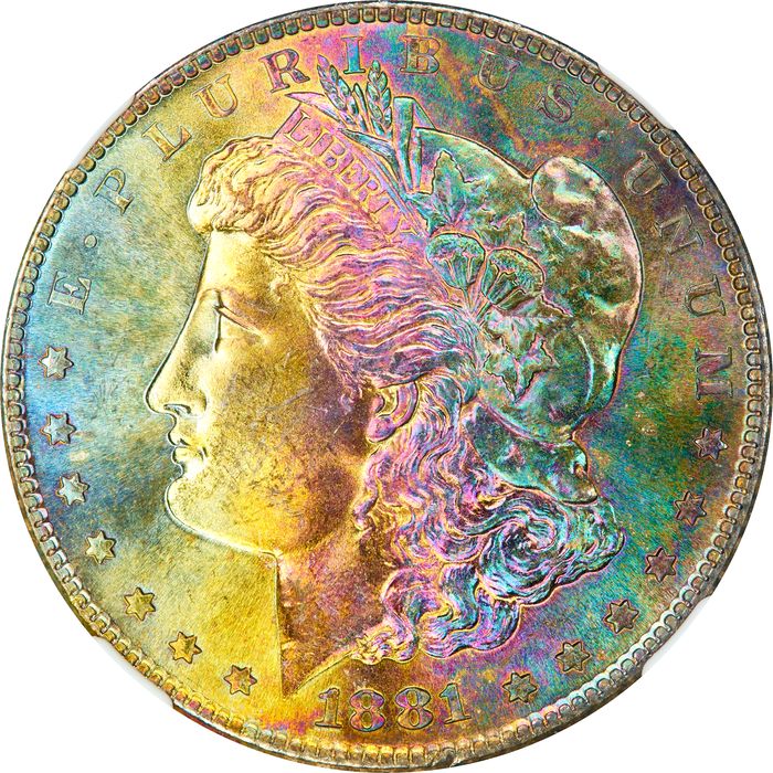 1881-S Morgan Dollar ($1) Rainbow Toner Photo 3