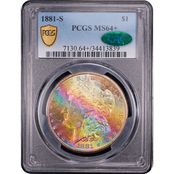 1881-S Morgan Dollar ($1) Rainbow Toner Obverse Slab Image